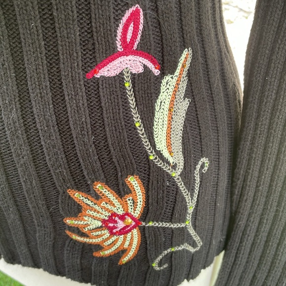 MAJOR DE LEMA ZIP UP FLORAL SPARKLE CARDIGAN HOODIE - M 🌸🍀🌺 - Picture 3 of 8